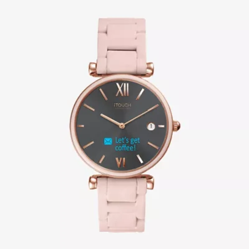 iTouch Connected for Women: Rose Gold Case with Blush Metal Strap Hybrid Smartwatch (38mm) 13941R-51-C12
