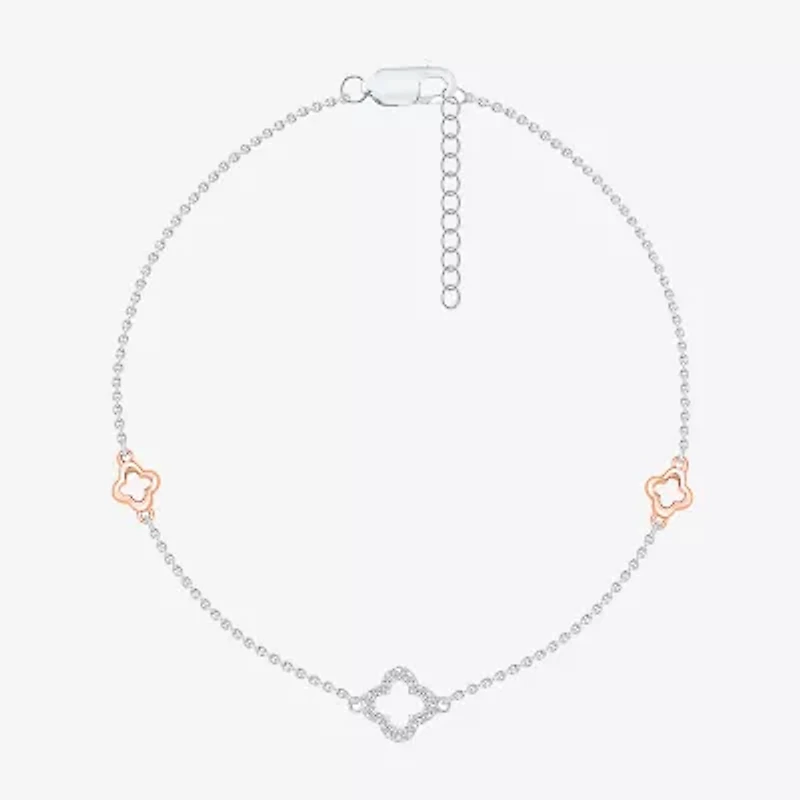 Limited Quantities! Womens 10K Rose Gold Sterling Silver 10 Inch Solid Cable Ankle Bracelet