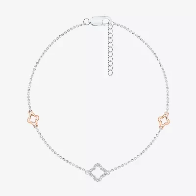 Limited Quantities! Womens 10K Rose Gold Sterling Silver 10 Inch Solid Cable Ankle Bracelet