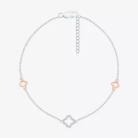 Limited Quantities! Womens 10K Rose Gold Sterling Silver 10 Inch Solid Cable Ankle Bracelet