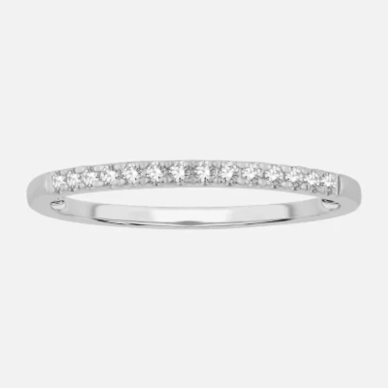 Womens 1/10 CT. T.W. Natural White Diamond 10K Gold Wedding Band
