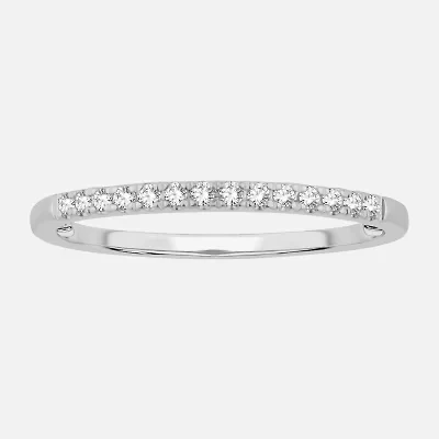 Womens 1/10 CT. T.W. Natural White Diamond 10K Gold Wedding Band