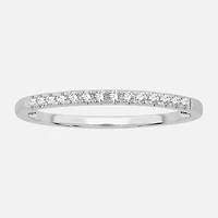 Womens 1/10 CT. T.W. Natural White Diamond 10K Gold Wedding Band