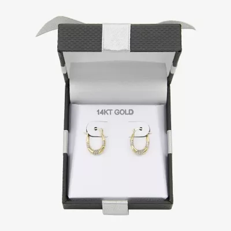 Womens 14K Gold 13.1mm Hoop Earrings