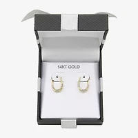 Womens 14K Gold 13.1mm Hoop Earrings