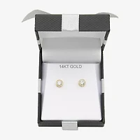 Cubic Zirconia 14K Gold 6mm Stud Earrings