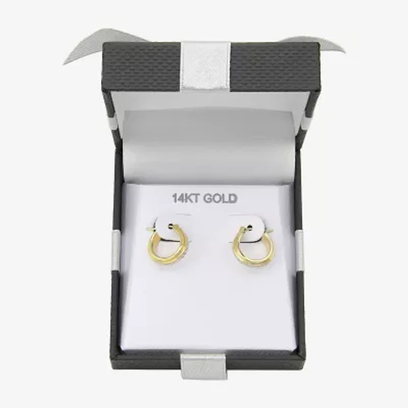 Womens 14K Two Tone Gold 12.5mm Hoop Earrings