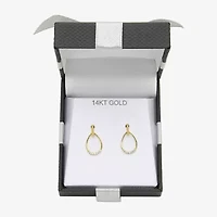 Womens Cubic Zirconia 14K Gold Drop Earrings