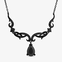 Enchanted Disney Fine Jewelry Villains Womens 1/5 CT. Genuine Black Onyx Sterling Silver Pear 15 Inch Pendant Necklace