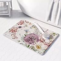 Kathy Ireland Purple Wildflower Bloom Memory Foam Bath Rug