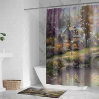 Thomas Kinkade Sunset On Lamplight Memory Foam Bath Rug