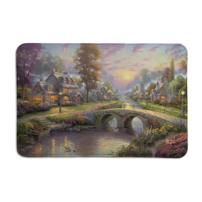 Thomas Kinkade Sunset On Lamplight Memory Foam Bath Rug