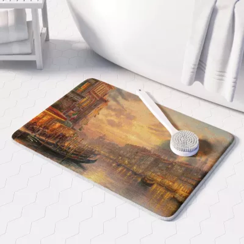 Thomas Kinkade Venetian Cafe Memory Foam Bath Rug