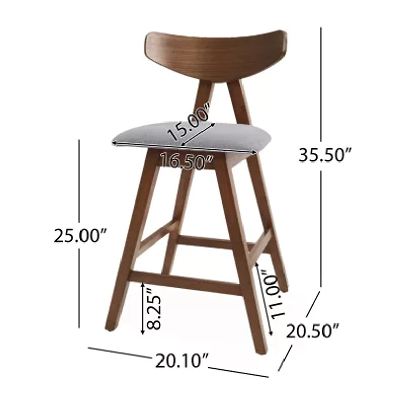 Stocker 2Pc Counter Height Upholstered Bar Stool