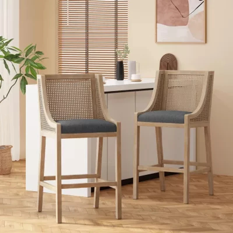 Breck 2Pc Counter Height Upholstered Bar Stool