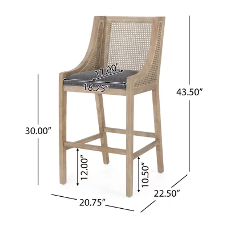 Breck 2Pc Counter Height Upholstered Bar Stool