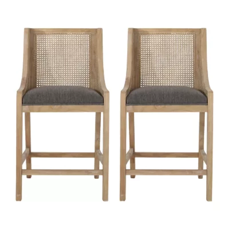 Cataldo 2Pc Counter Height Upholstered Bar Stool