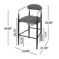 Elmore 2Pc Counter Height Upholstered Bar Stool