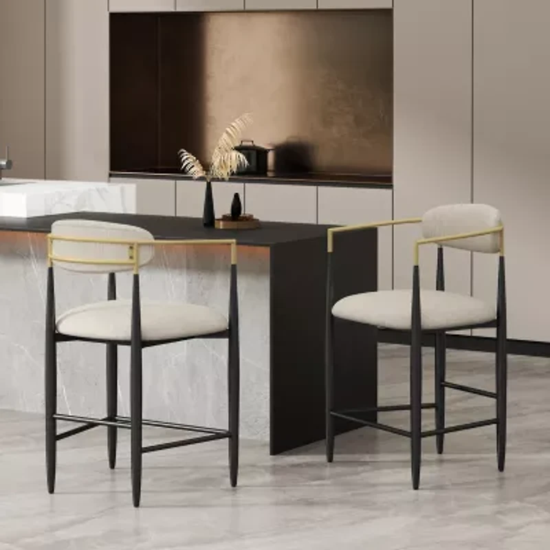 Elmore 2Pc Counter Height Upholstered Bar Stool