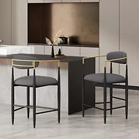 Elmore 2Pc Counter Height Upholstered Bar Stool