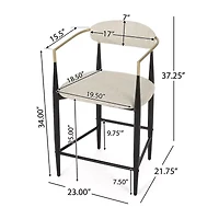 Elmore 2Pc Counter Height Upholstered Bar Stool
