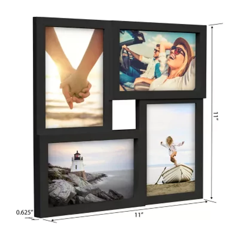 Malden 4x6 Square Black 4-Opening Collage Frame