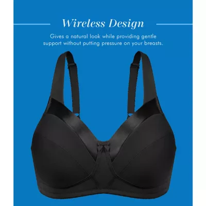 Bestform Satin Trim Wireless Cotton Bra with Unlined Cups-5006715