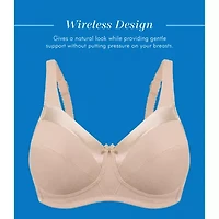 Bestform Satin Trim Wireless Cotton Bra with Unlined Cups-5006715
