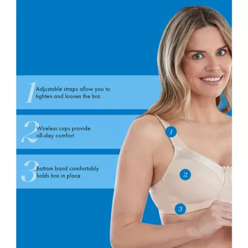 Bestform Satin Trim Wireless Cotton Bra with Unlined Cups-5006715