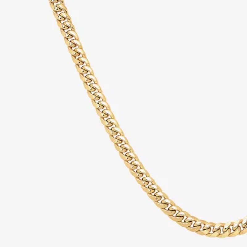 Made in Italy Mens 10K Gold 22 Inch Cuban Chain Necklace