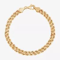 10K Gold  4.9mm 7.25" Double Rope Bracelet