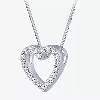 (H-I / I1) Womens 1/2 CT. T.W. Lab Grown White Diamond 10K Gold Heart 18 Inch Pendant Necklace