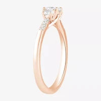 Love Lives Forever (H-I / Si2) Womens 1/2 CT. T.W. Lab Grown White Diamond 10K or 14K Gold Oval Side Stone 3-Stone Engagement Ring