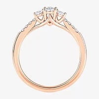 Love Lives Forever 3/4 CT.T.W. (H-I / SI2) Lab-Grown Oval Diamond 3-Stone Side Stone Engagement Ring 10K or 14K Gold