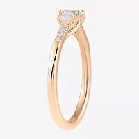 Love Lives Forever (H-I / Si2) Womens / CT. T.W. Lab Grown White Diamond 10K Gold Side Stone 3-Stone Engagement Ring