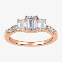 Love Lives Forever (H-I / Si2) Womens 1 1/2 CT. T.W. Lab Grown White Diamond 10K Gold Side Stone 3-Stone Engagement Ring