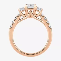 Love Lives Forever (H-I / Si2) Womens 2 CT. T.W. Lab Grown White Diamond 10K Gold Side Stone 3-Stone Engagement Ring