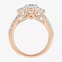 Love Lives Forever (H-I / Si2) Womens 1/2 CT. T.W. Lab Grown White Diamond 10K Gold Round Side Stone 3-Stone Engagement Ring