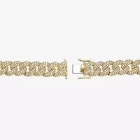 Mens 10K Gold 8 1/2 Inch Semisolid Curb Chain Bracelet