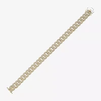 Mens 10K Gold 8 1/2 Inch Semisolid Curb Chain Bracelet