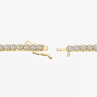Mens White Diamond 10K Gold 24 Inch Tennis Necklace