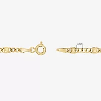 Womens 14K Gold 7.5 Inch Semisolid Figaro Chain Bracelet