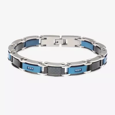 (H-I / I1) Mens Stainless Steel 8 1/2 Inch Link Bracelet
