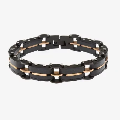 Mens Stainless Steel 8 1/2 Inch Link Bracelet