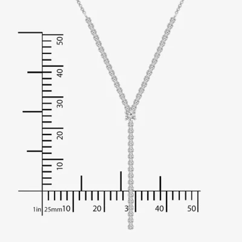 Diamonart Womens White Cubic Zirconia Sterling Silver 17 Inch Y Necklace