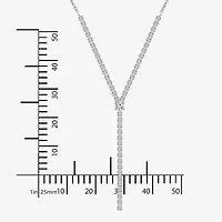 Diamonart Womens White Cubic Zirconia Sterling Silver 17 Inch Y Necklace