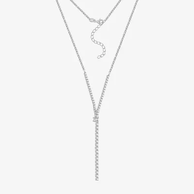 Diamonart Womens White Cubic Zirconia Sterling Silver 17 Inch Y Necklace