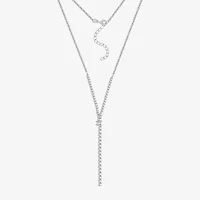 Diamonart Womens White Cubic Zirconia Sterling Silver 17 Inch Y Necklace