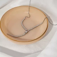 Diamonart Womens White Cubic Zirconia Sterling Silver 17 Inch Y Necklace