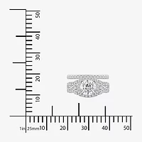 Diamonart Womens Cubic Zirconia Sterling Silver Bridal Set